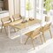 Costway Foldable Dining Chairs Set of 2/4 with Woven Rattan Backrest & Seat Rubber Wood Frame Natural